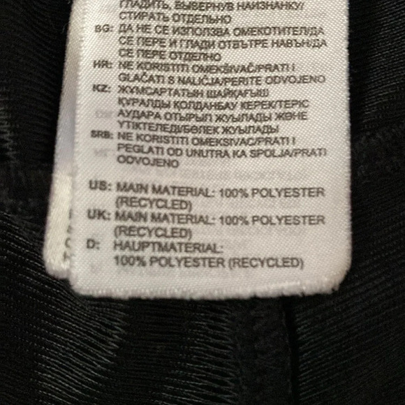 ADIDAS Tricot black silver elastic waistband 2 front pockets stretchy size XLT - Picture 6 of 11